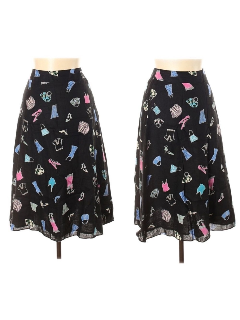 LIZ CLAIBORNE 100% Linen Fashionista Midi Skirt 10